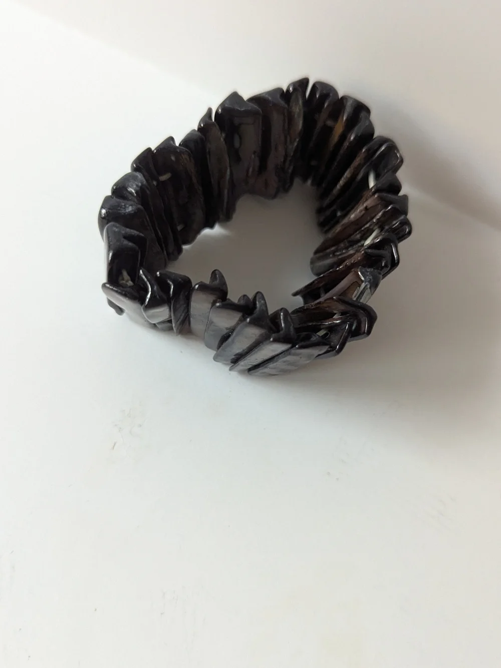Iridescent Black Abalone Stretch Bracelet